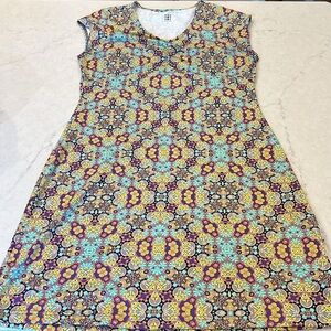 Title Nine Women's Diamalete Floral Geometric Dress Size L